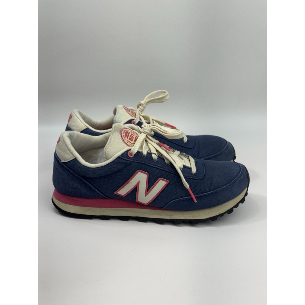New Balance 501 Navy White Pink Walking Hiking Running Shoes Women's Size 9